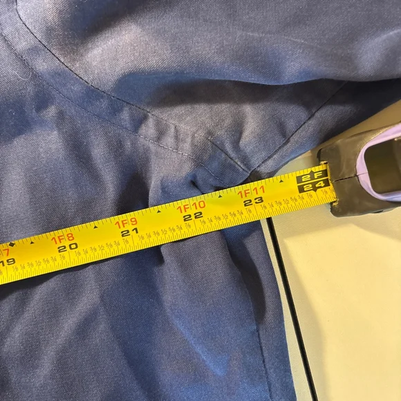 Van Heusen Royal Blue Long Sleeve Fitted Lux Sateen Shirt - Picture 5 of 7